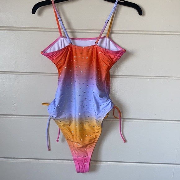 Custom Bedazzled One Piece Swimsuit Size 8 - Picture 6 of 12